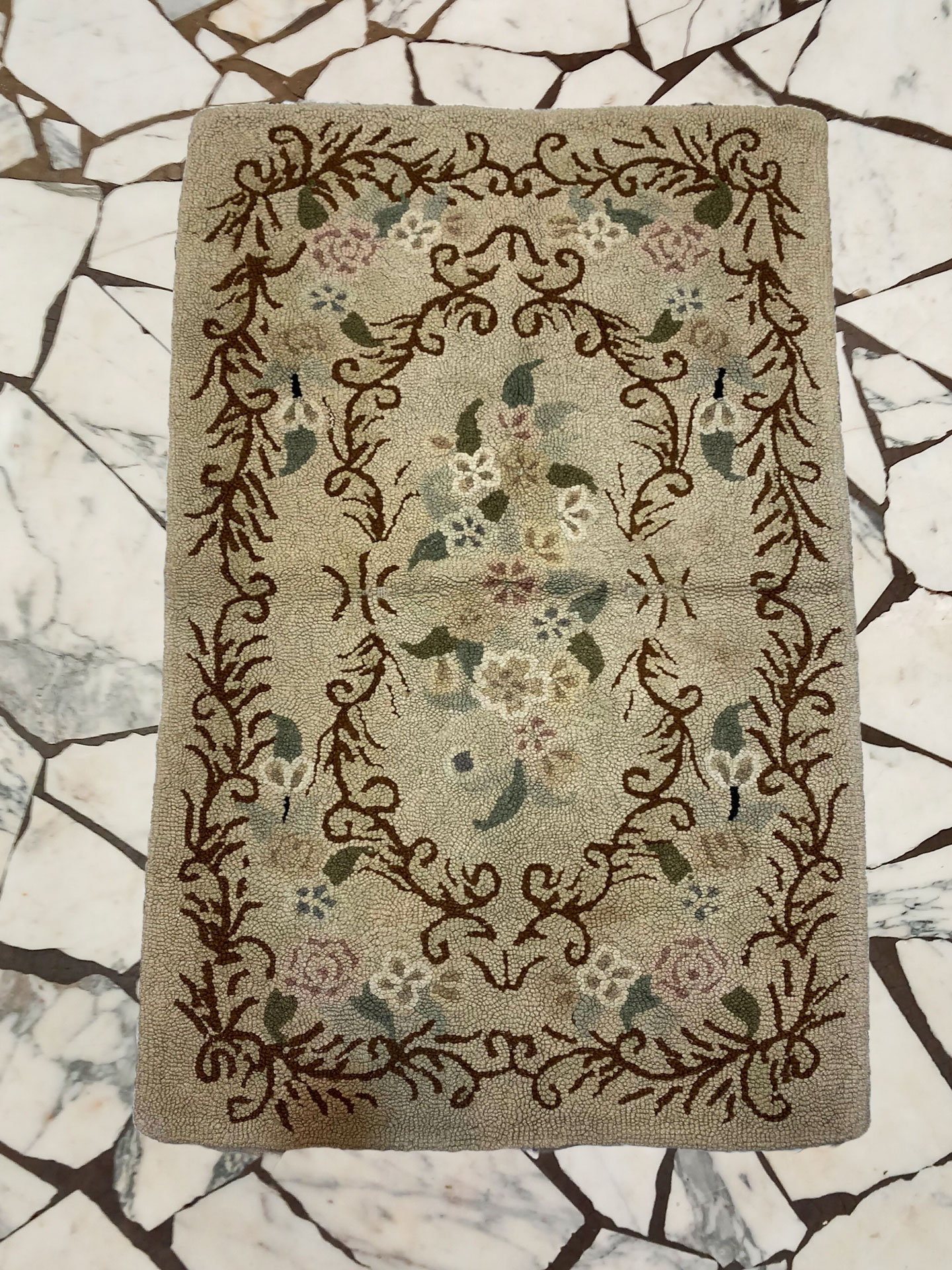 tappeto mezzo punto floreale 148x83 cm