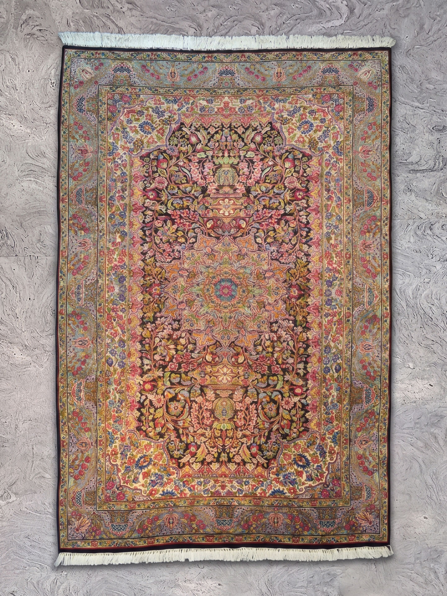 Tappeto Kirman Laver 151x228 cm Tappeto Kirman Laver usato 151x228 cm codice 1393b